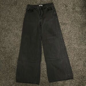 Pull & Bear Black Wide Leg Jeans